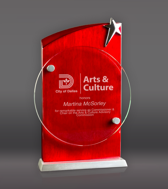 Rosewood Circle Glass Stand Award