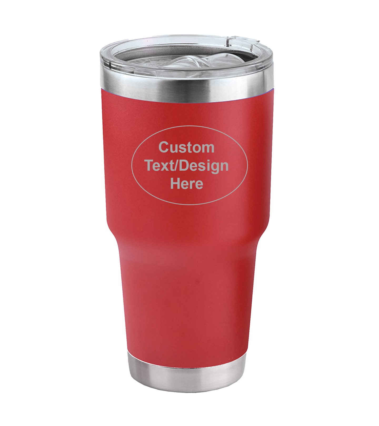 30 Oz Custom Insulated Red Tumbler With Engraving