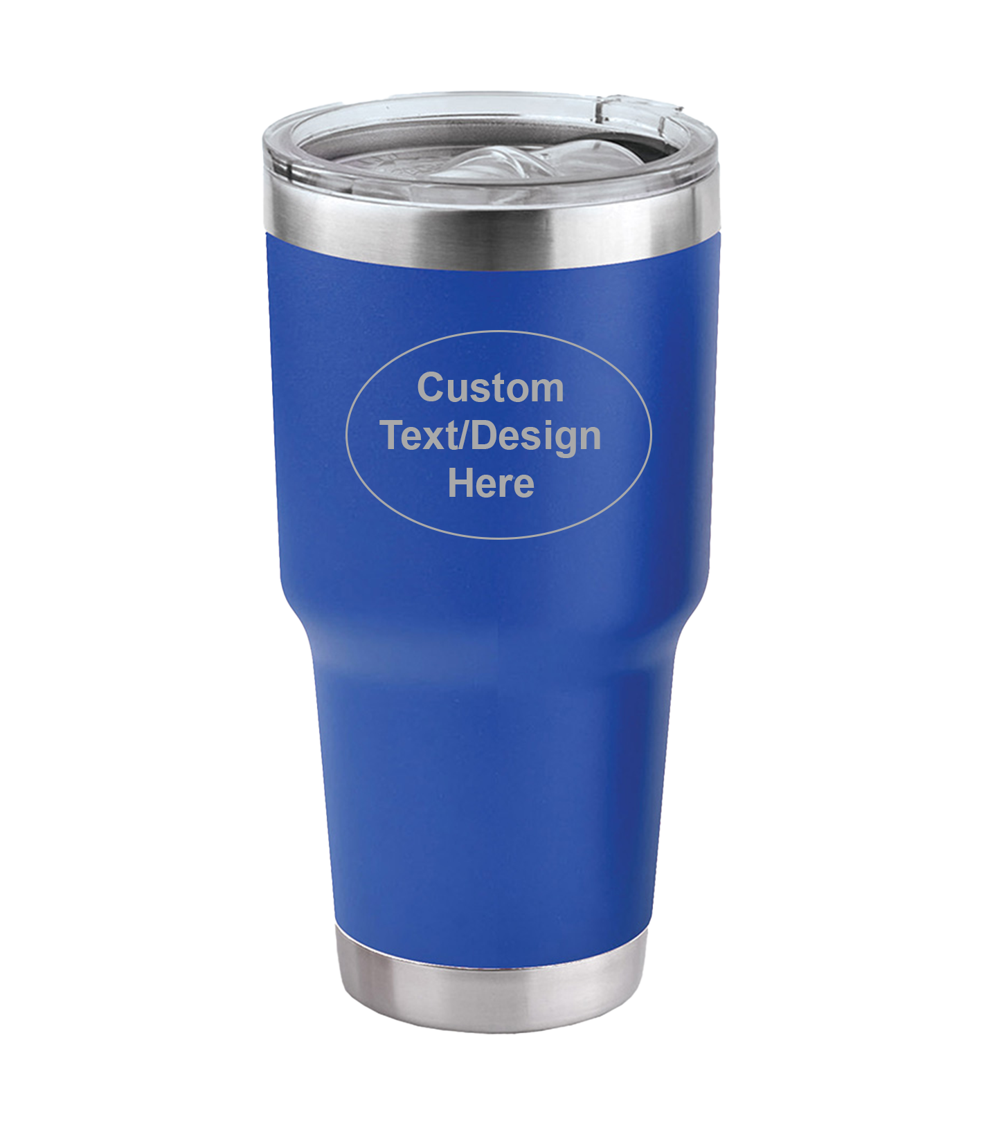 30 Oz Custom Insulated Blue Tumbler With Engraving