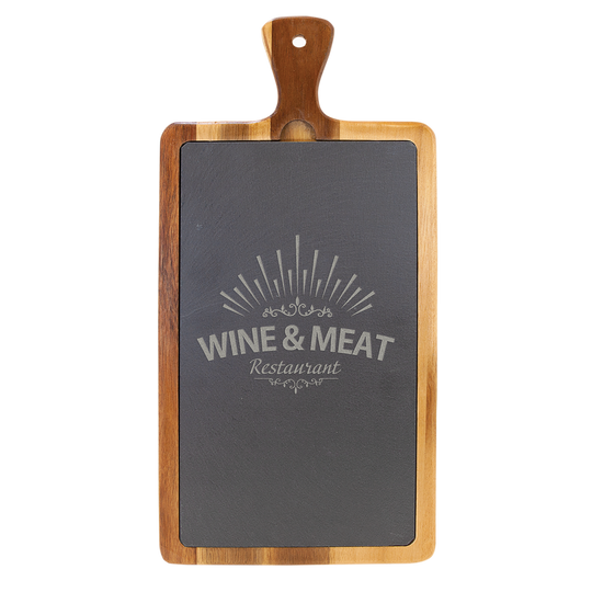 Laser Engraved Charcuterie Board with Handle - 16 inch