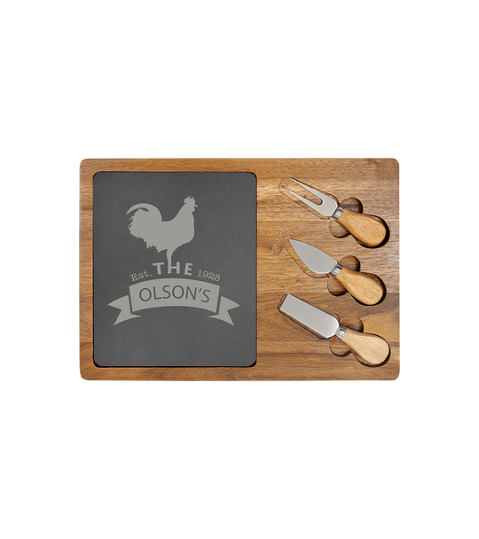 Personalized Cheese Board with Tools