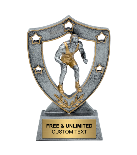 Silver Star Shield Wrestling Trophy