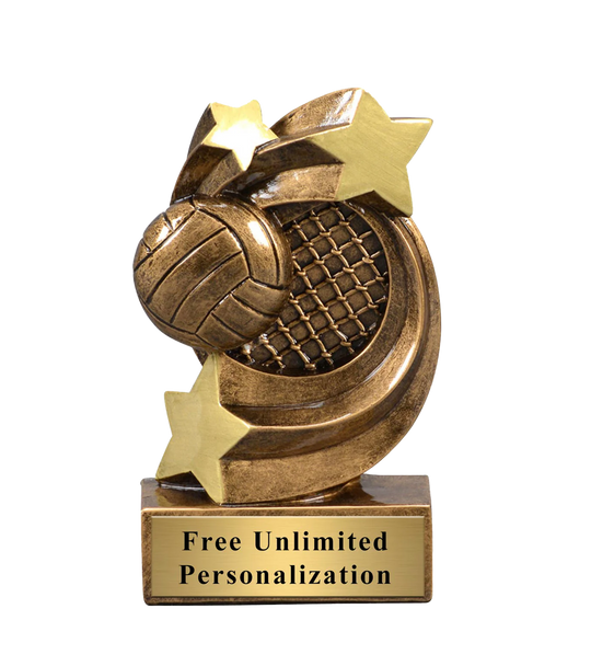 Star Swirl Volleyball Trophy