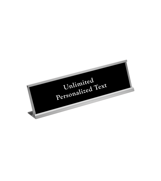 Silver Desk Name Plate Holder