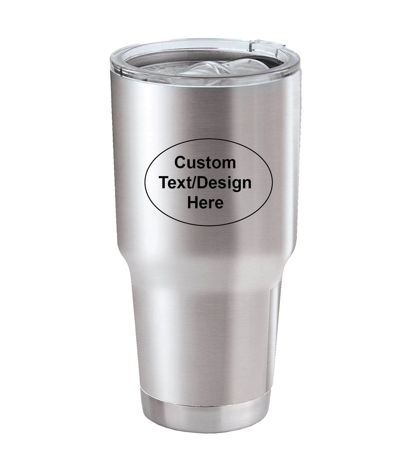 30 Oz Custom Insulated Silver Tumbler With Engraving