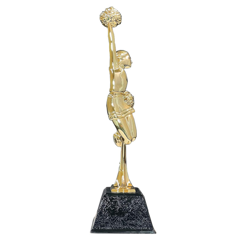 Side View of Gold Star Cheerleading Trophy