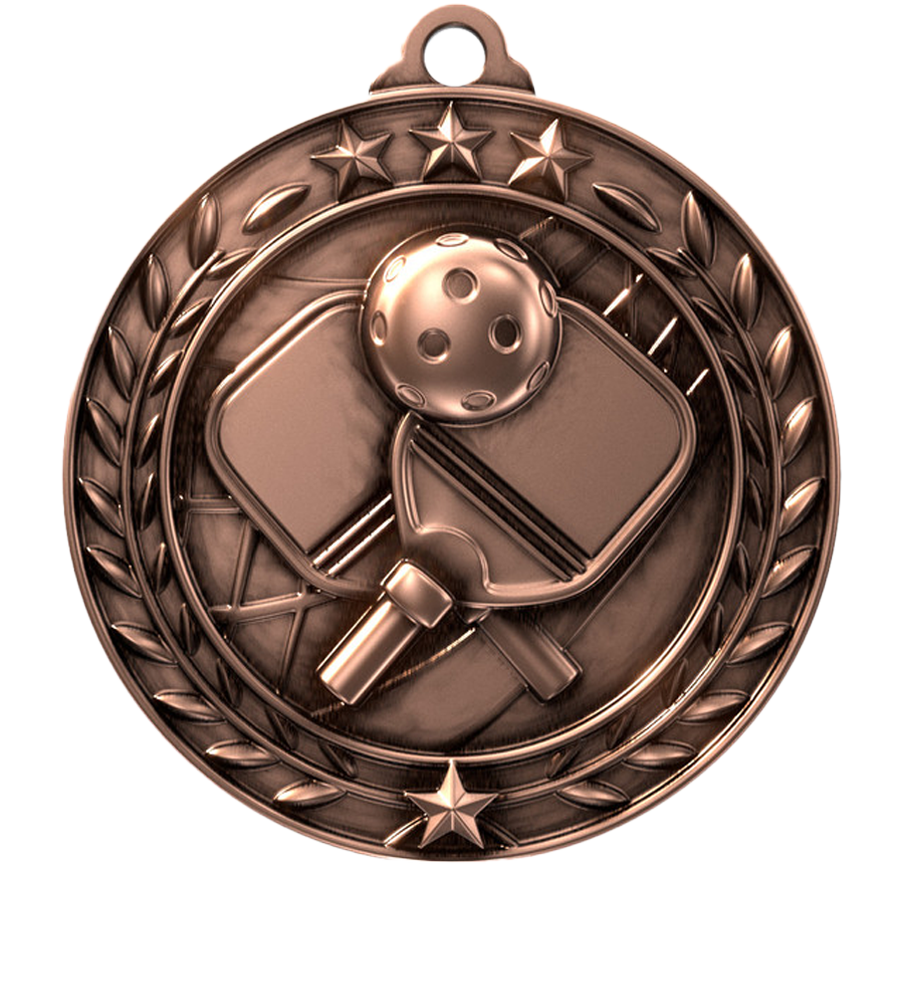 Large Star Wreath Pickleball Medal