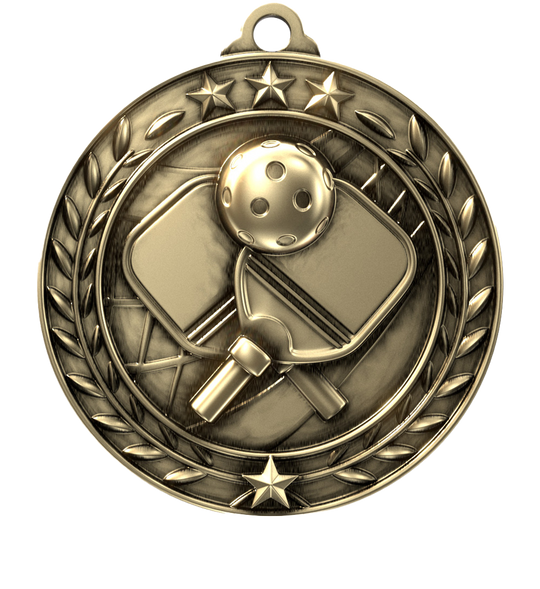 Large Star Wreath Pickleball Medal