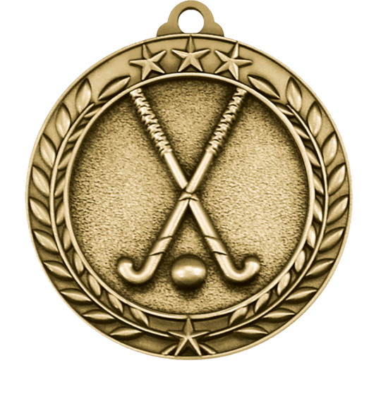Large Star Wreath Field Hockey Medal