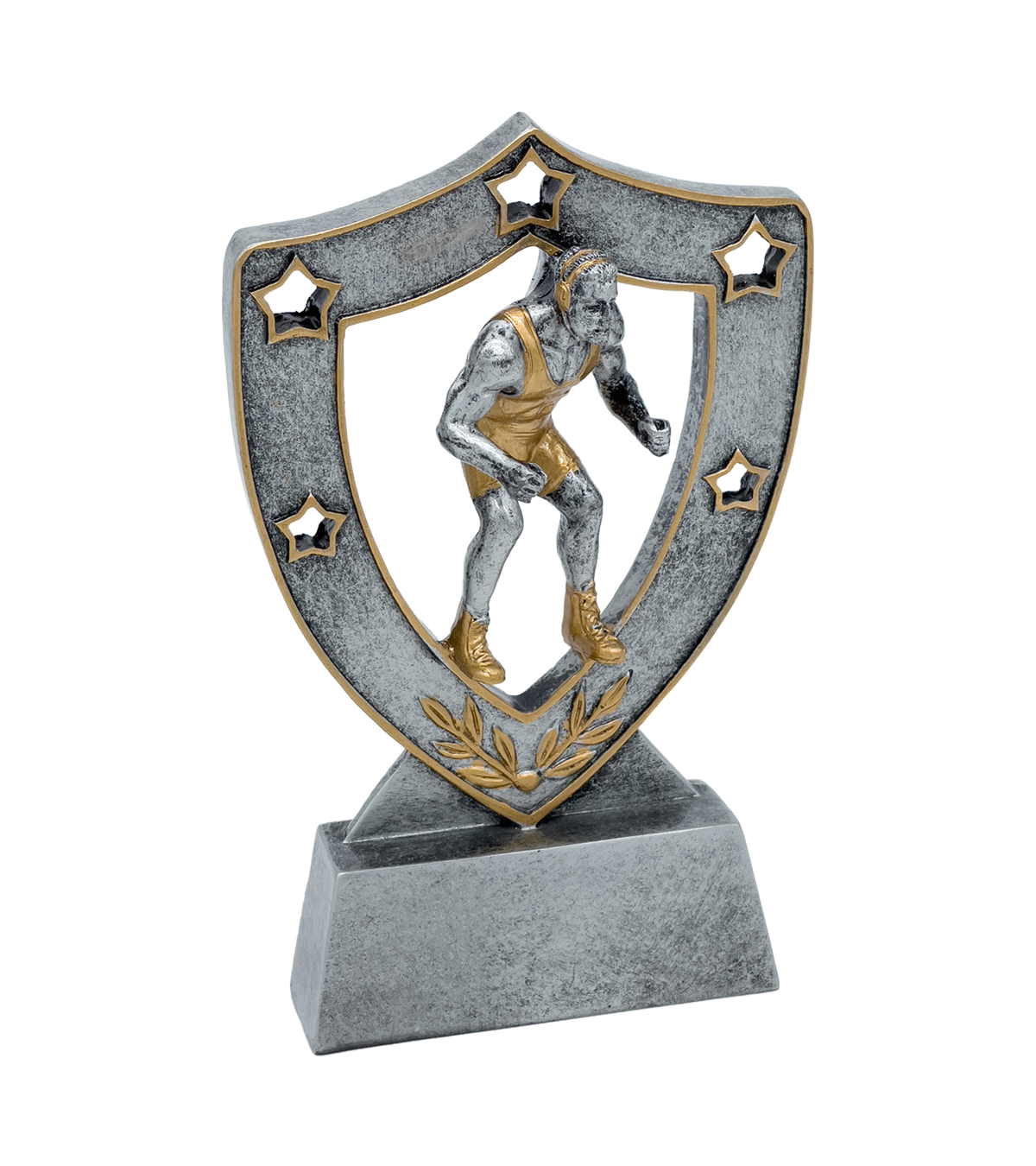 Silver Star Shield Wrestling Trophy