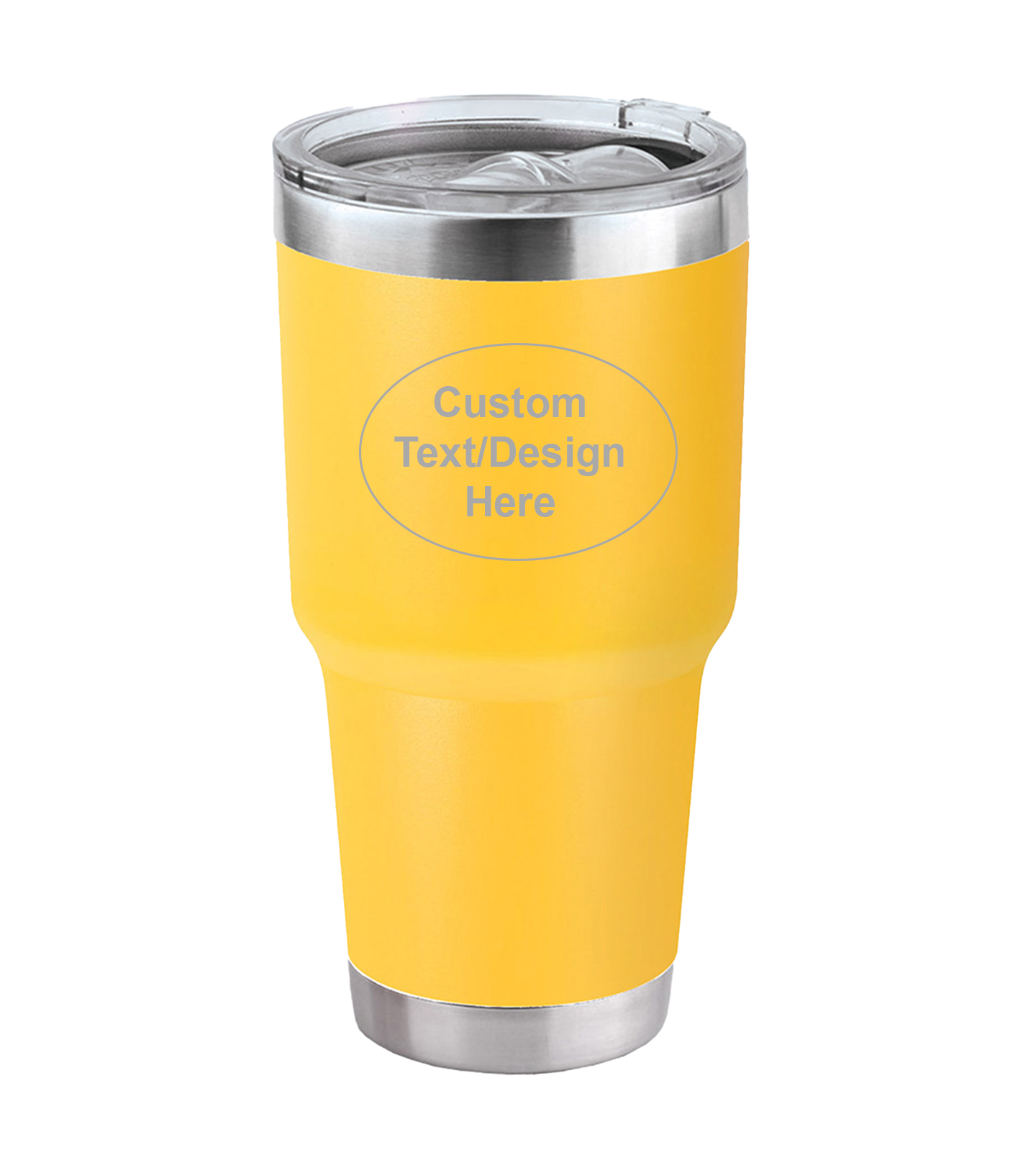 30 Oz Custom Insulated Yellow Tumbler With Engraving