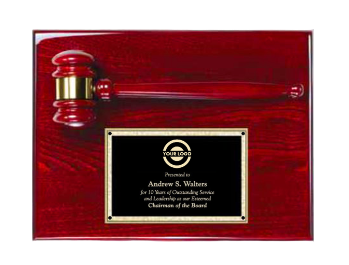 Rosewood Gavel Plaque