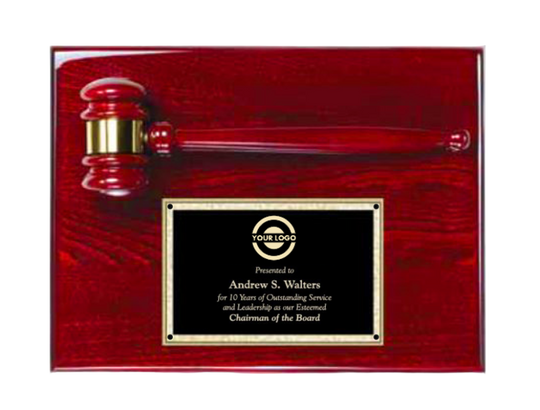 Rosewood Gavel Plaque