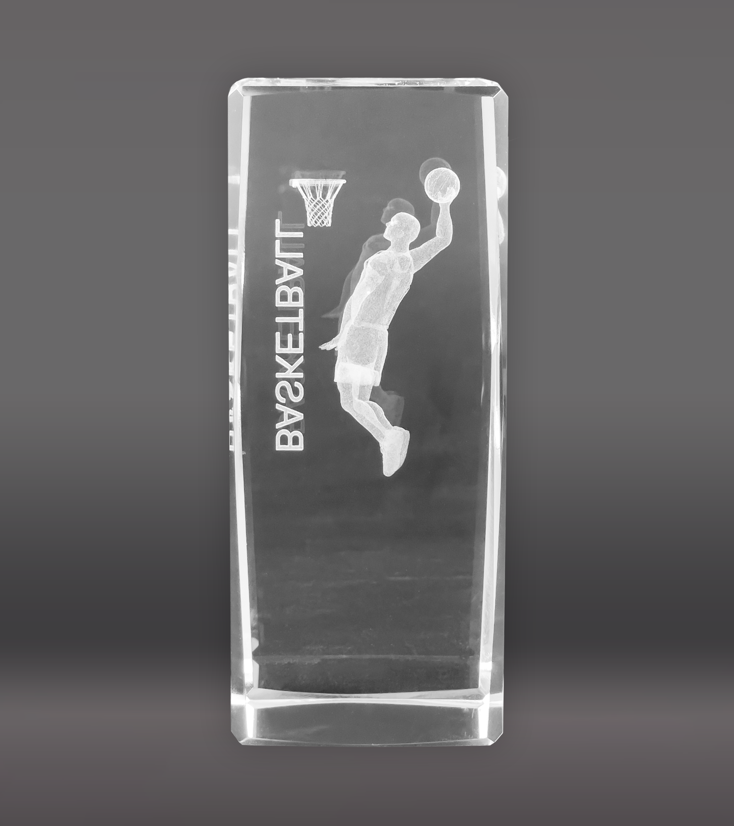 3D Sports Boys Basketball Crystal Trophy