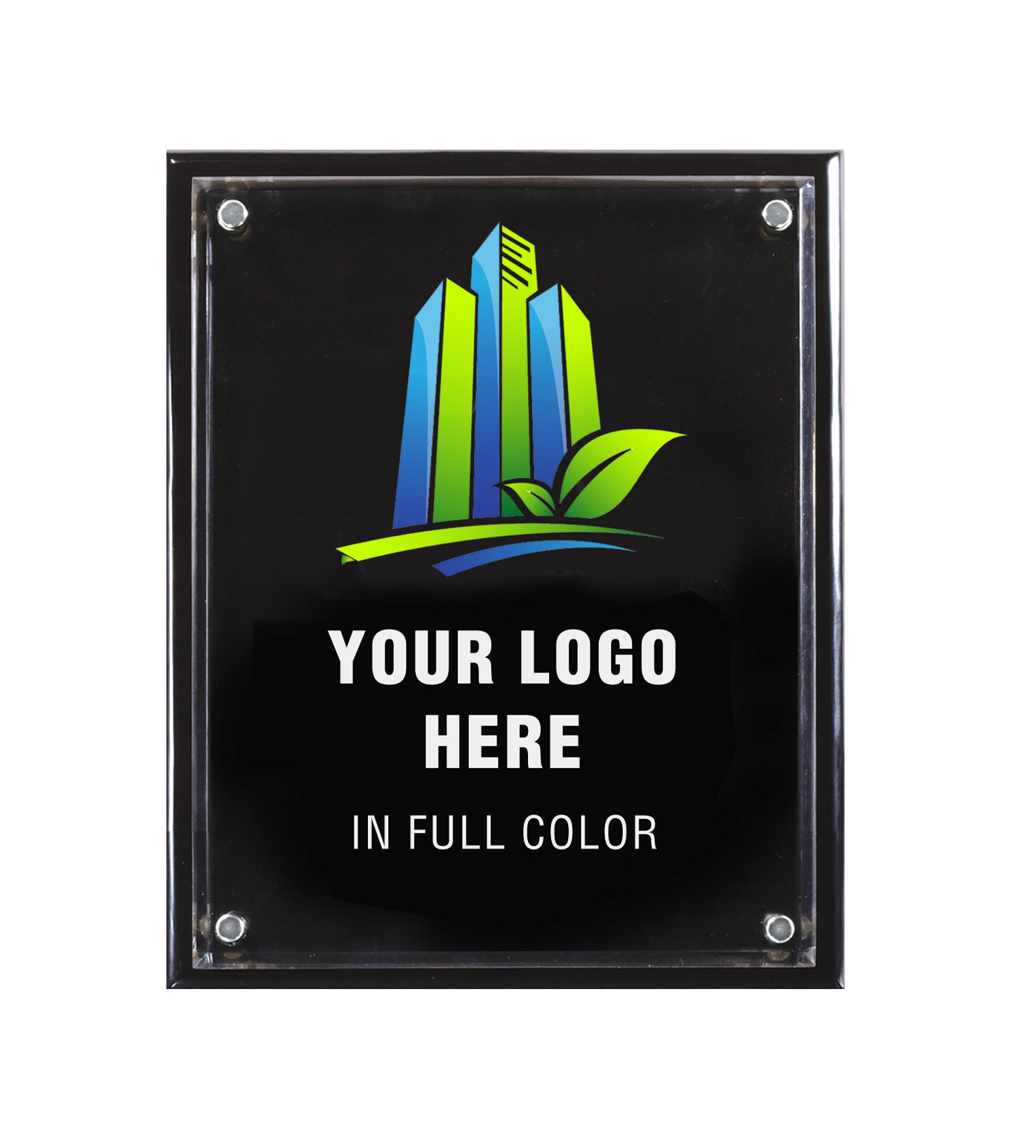 Color Printed Ebony Floating Acrylic Plaque
