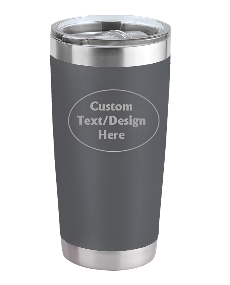 Dark Grey 20oz Custom Engraved Tumbler