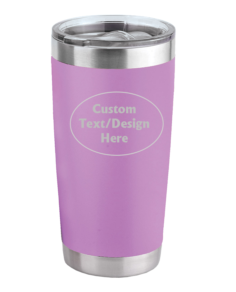 Custom Coffee Tumbler - 30 oz Light Purple Insulated Tumbler with Straw
