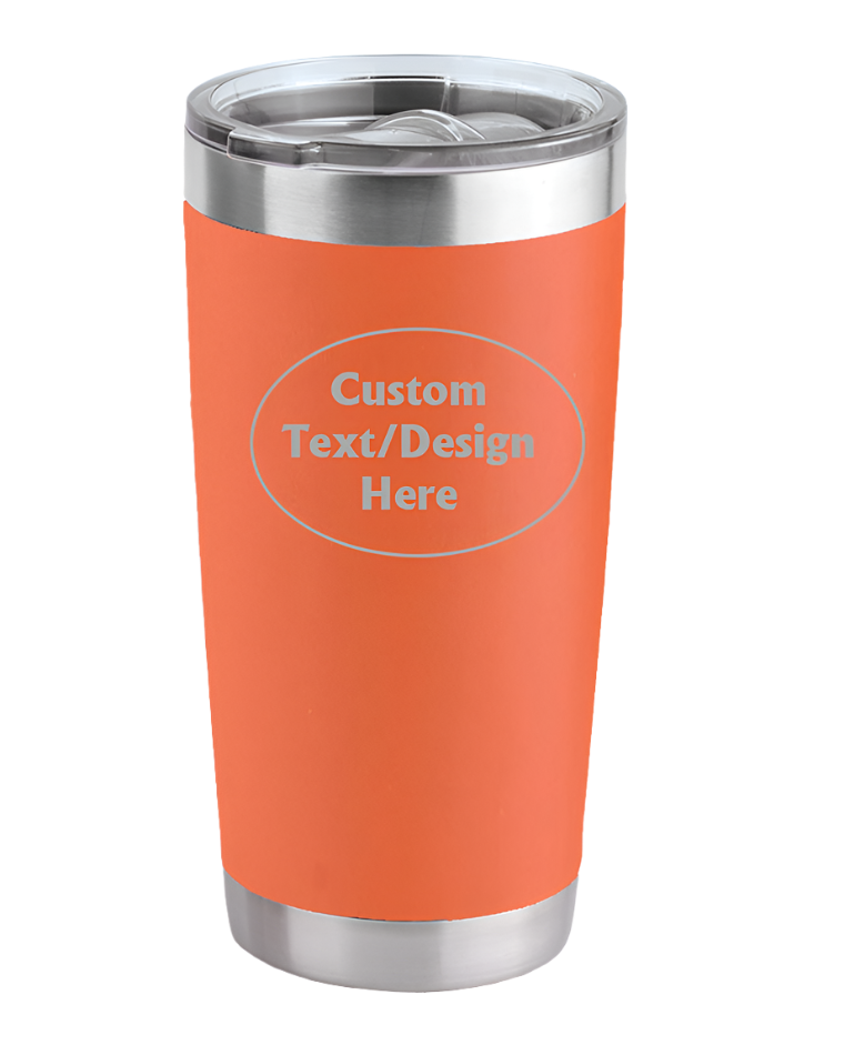 Orange 20oz Custom Engraved Tumbler