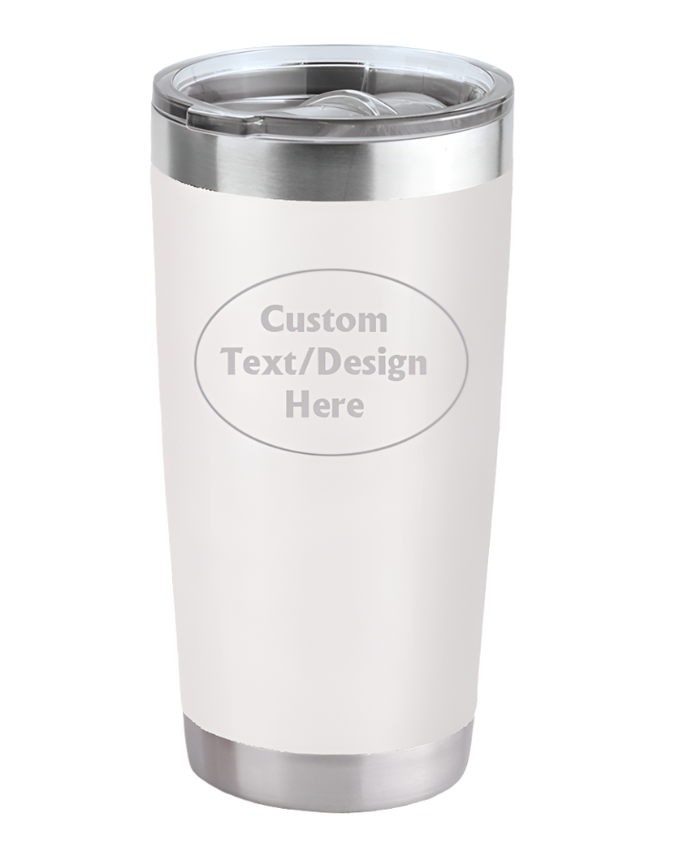 White 20oz Custom Engraved Tumbler