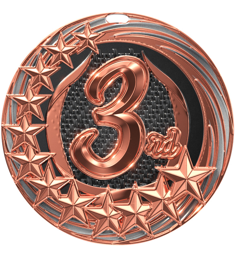 Bronze Star Swirl 3rd Place Medal