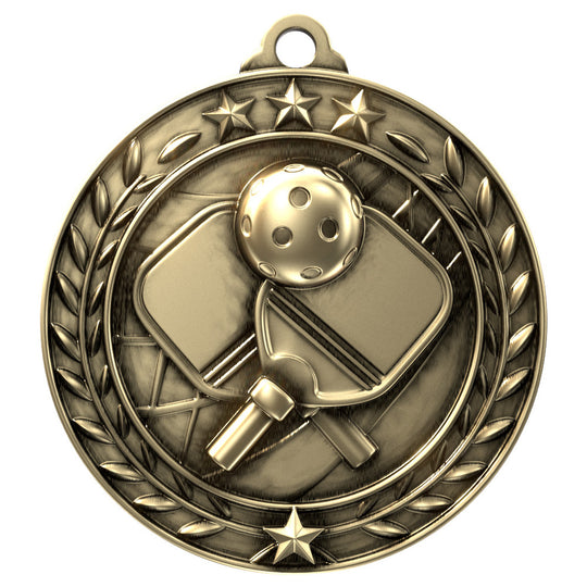 Small Star Wreath Pickleball Medal
