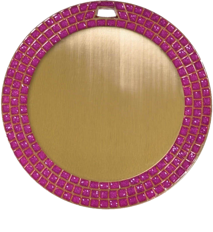 Gold Valentine’s Day Pink Glitter Medal