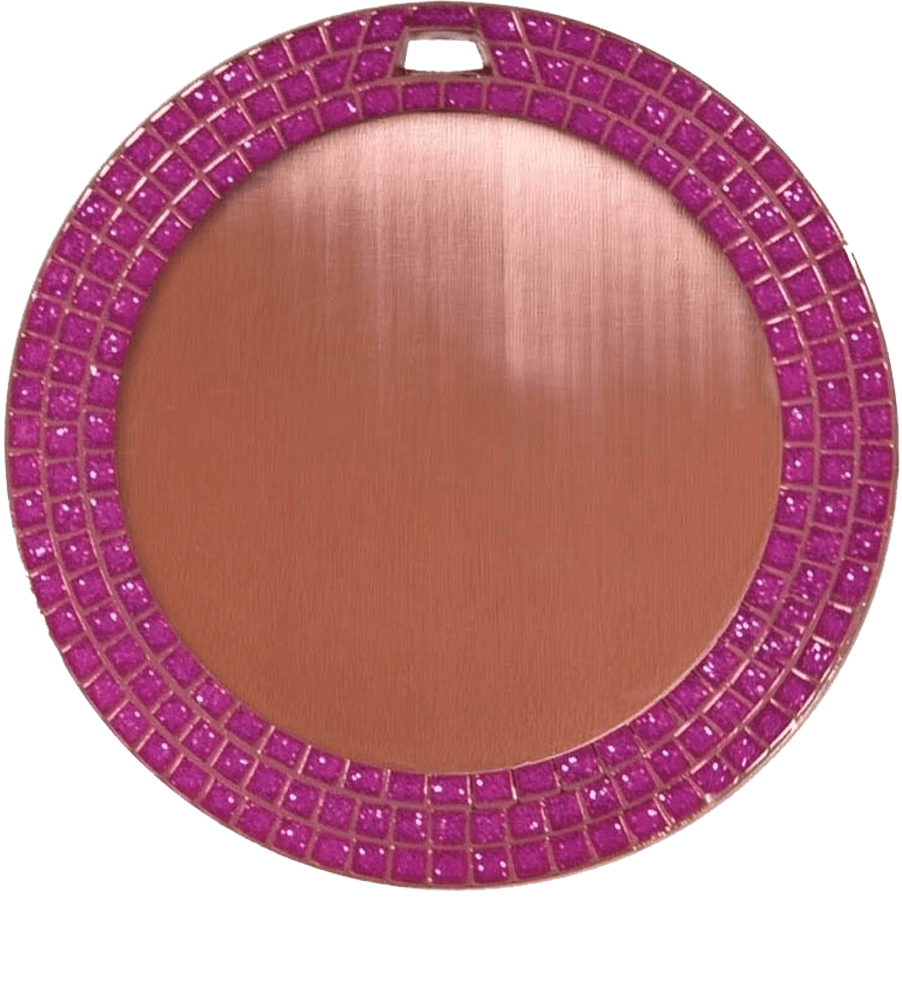 Bronze Valentine’s Day Pink Glitter Medal