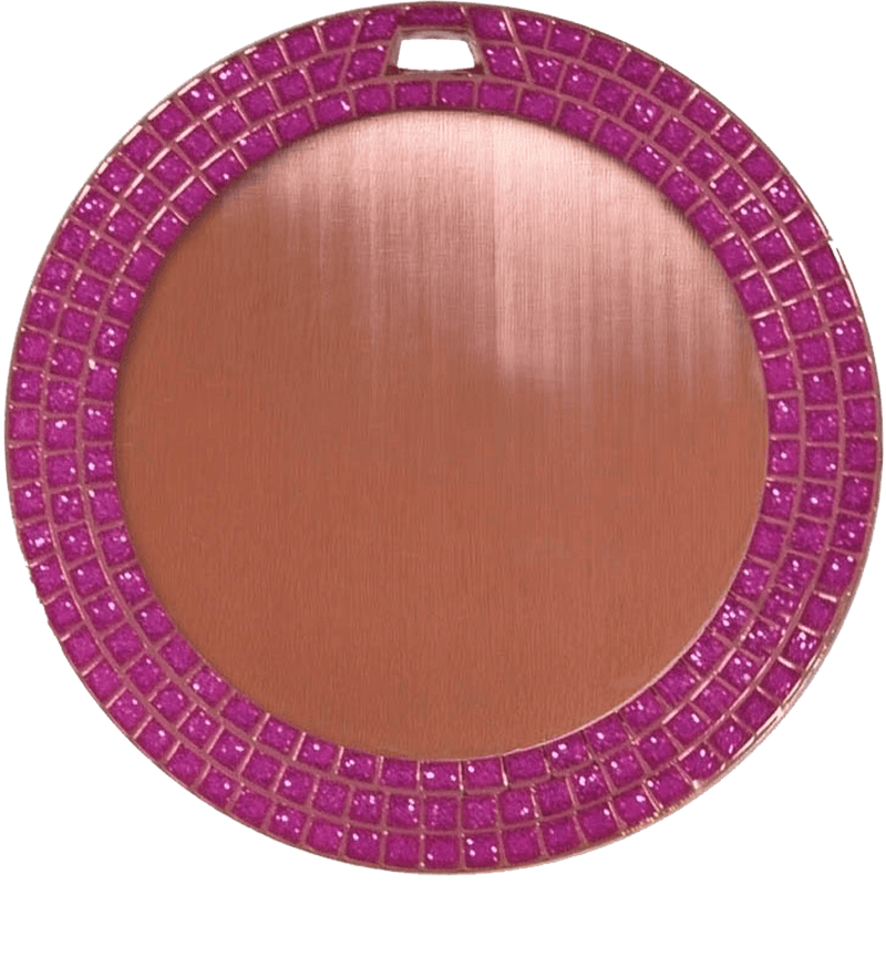 Bronze Valentine’s Day Pink Glitter Medal