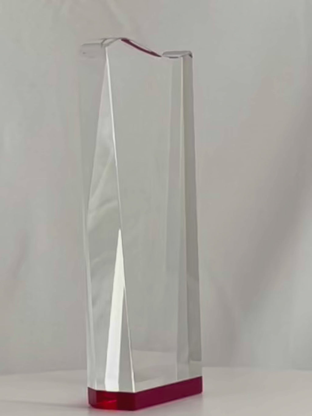 Red Wedge with Wave Crystal Award