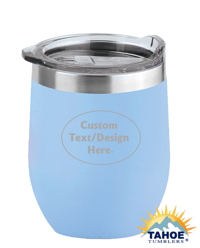 Light Blue 16 oz Insulated Custom Wine Tumbler - Tahoe