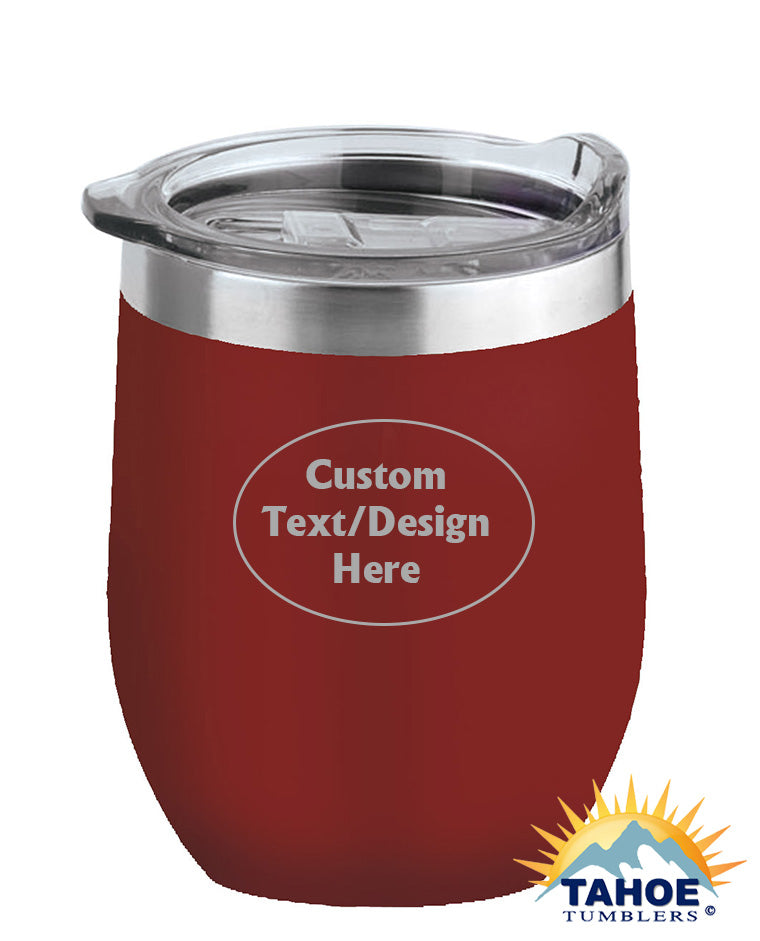 Maroon 16 oz Insulated Custom Wine Tumbler - Tahoe