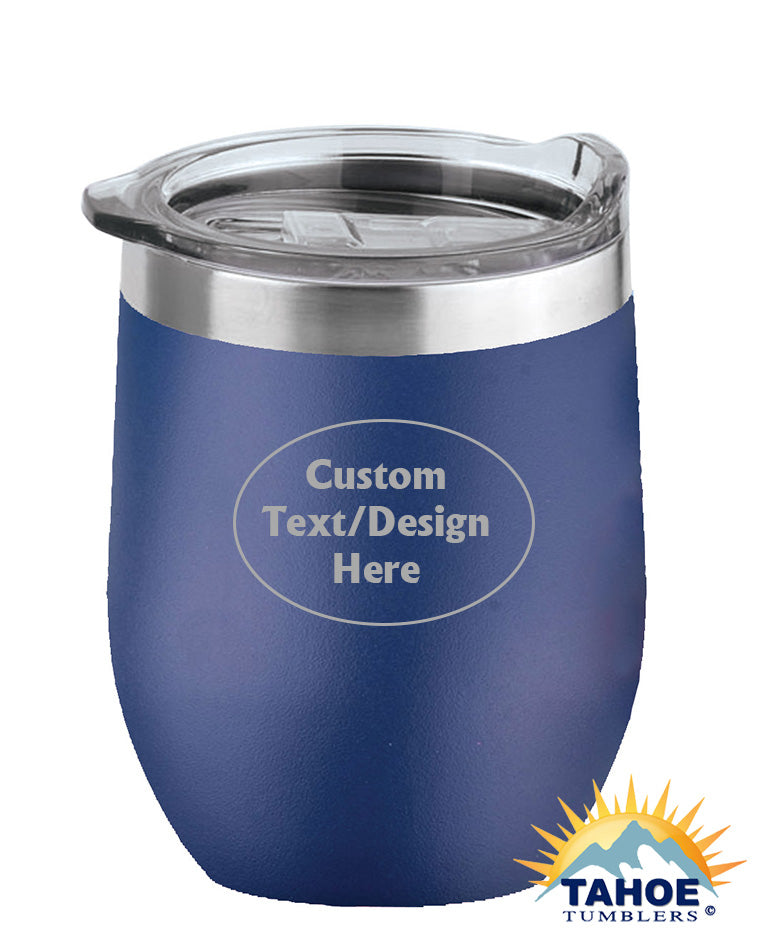 Navy Blue 16 oz Insulated Custom Wine Tumbler - Tahoe