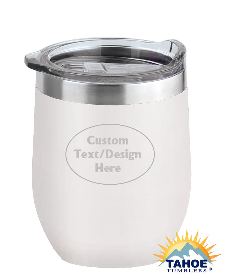 White 16 oz Insulated Custom Wine Tumbler - Tahoe
