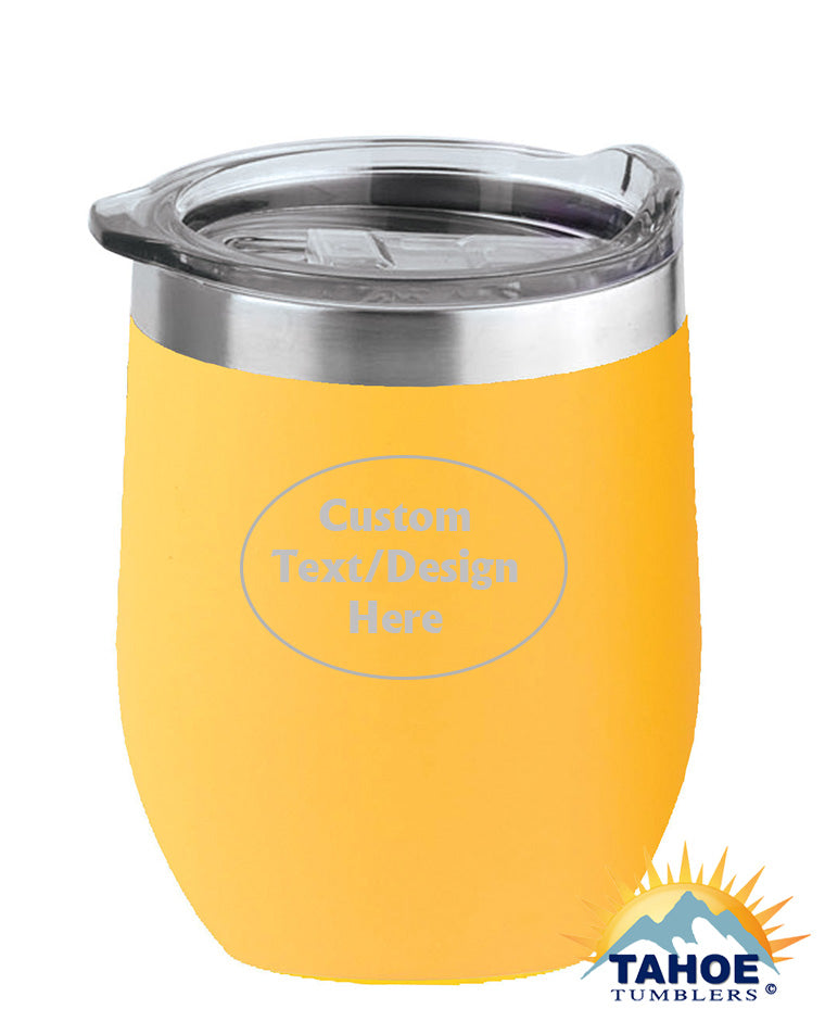 Yellow 16 oz Insulated Custom Wine Tumbler - Tahoe