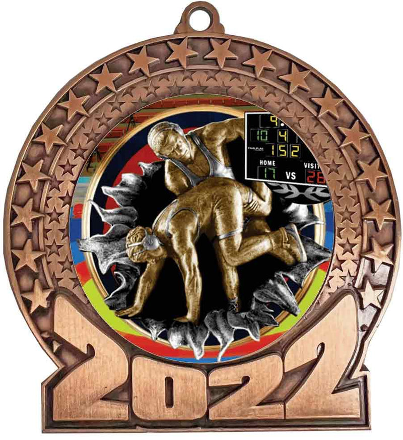 Bronze 2022 Wrestling Insert Medal