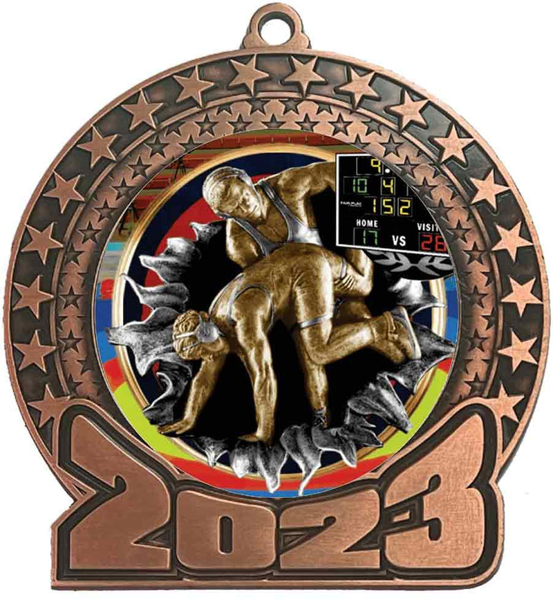 2023 Wrestling Bronze Insert Medal