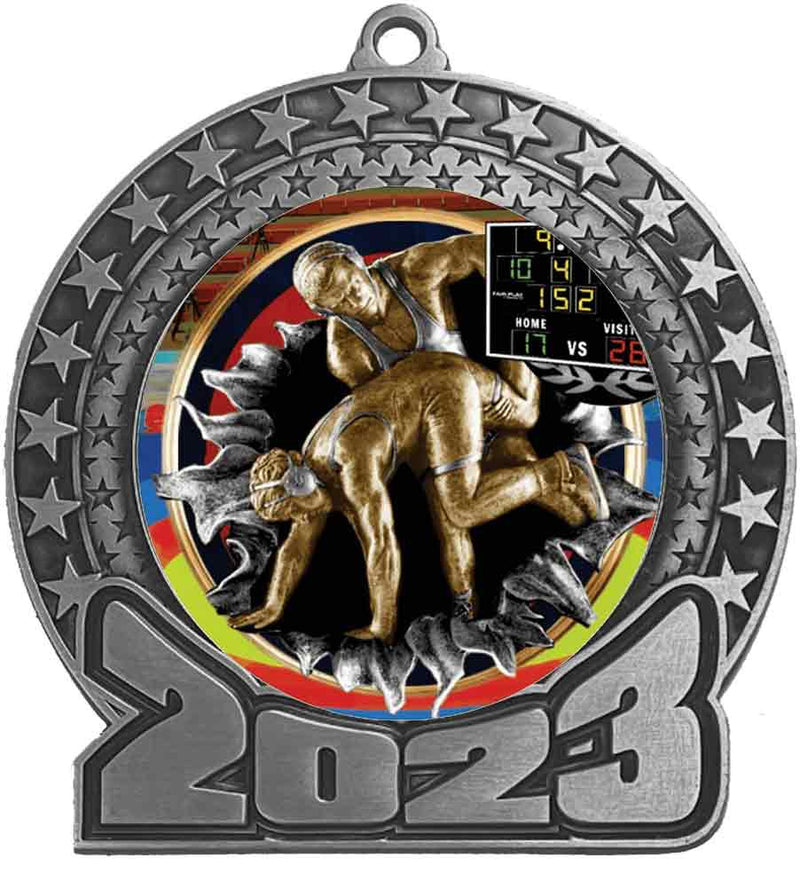 2023 Wrestling Silver Insert Medal