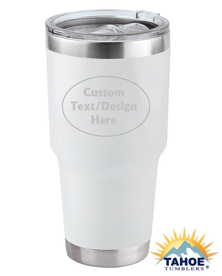 White 30 oz Insulated Custom Tumbler - Tahoe