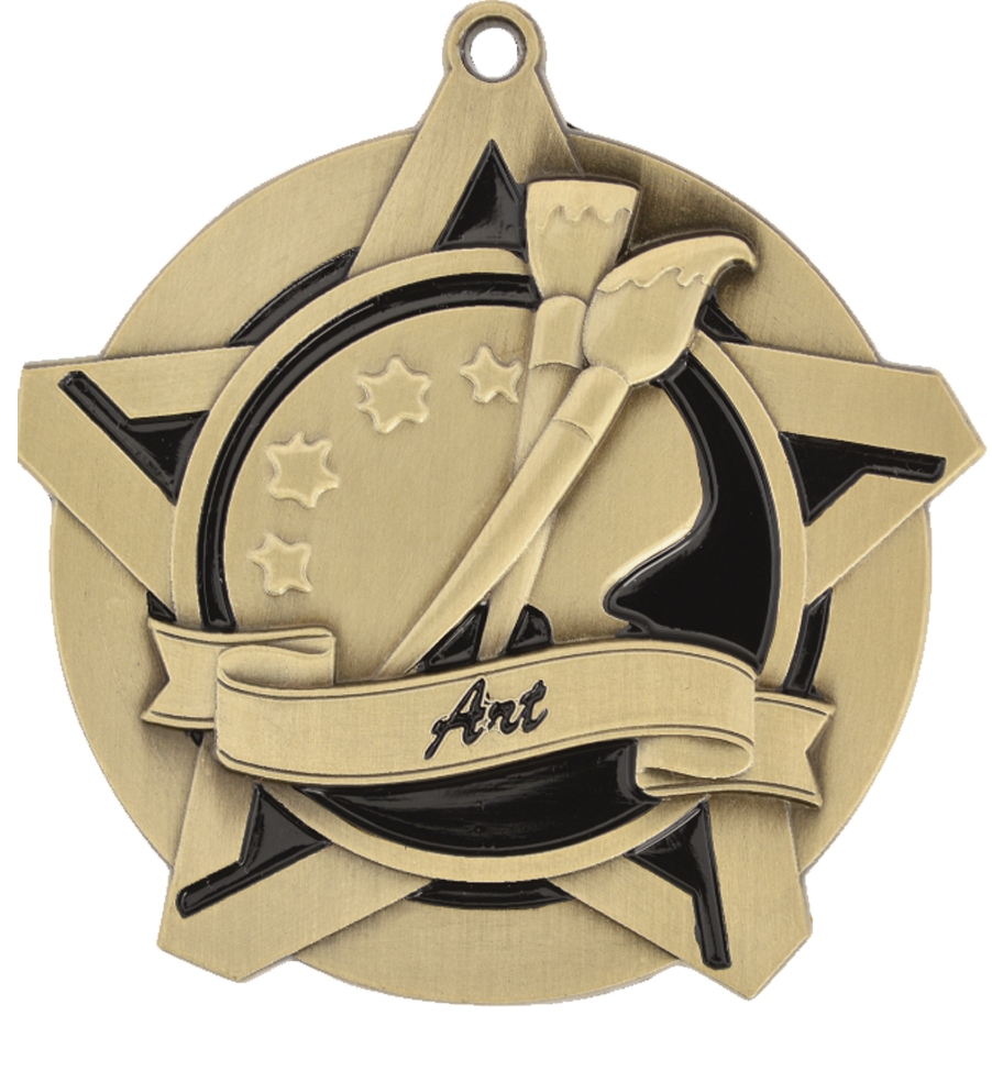 Gold Super Star Art Medal