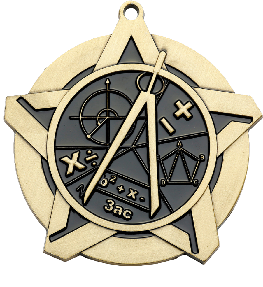 Gold Super Star Math Medal