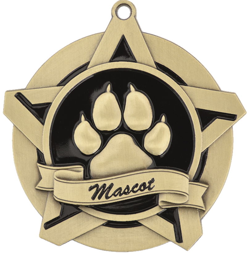 Gold Super Star Mascot Medal