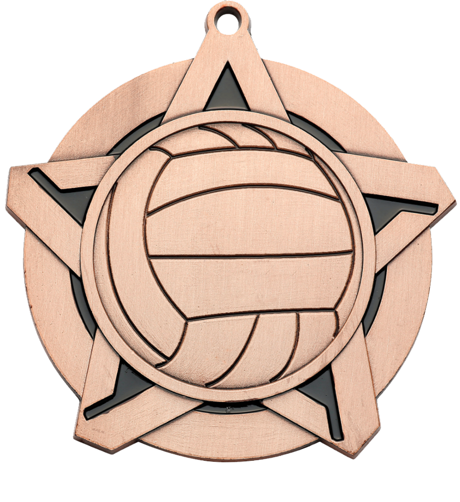 Bronze Super Star Volleyball Medal
