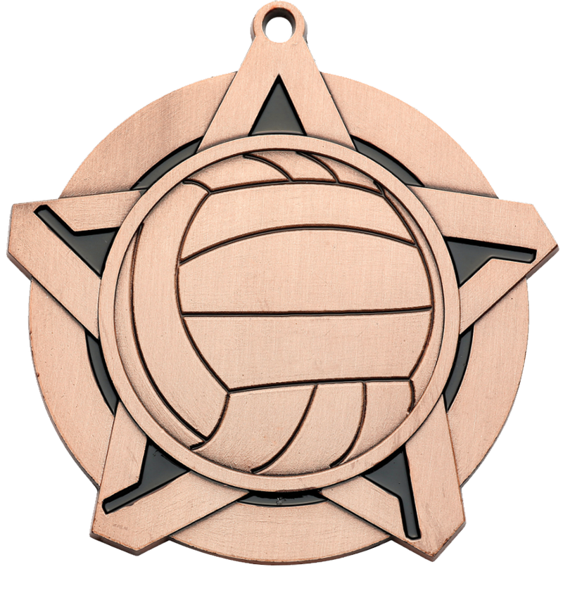 Bronze Super Star Volleyball Medal