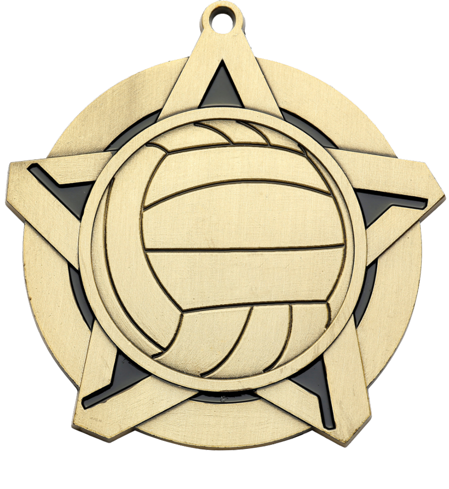 Gold Super Star Volleyball Medal