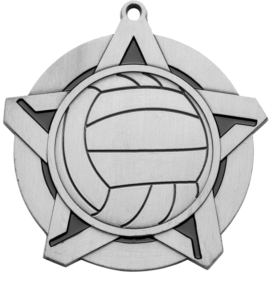 Silver Super Star Volleyball Medal
