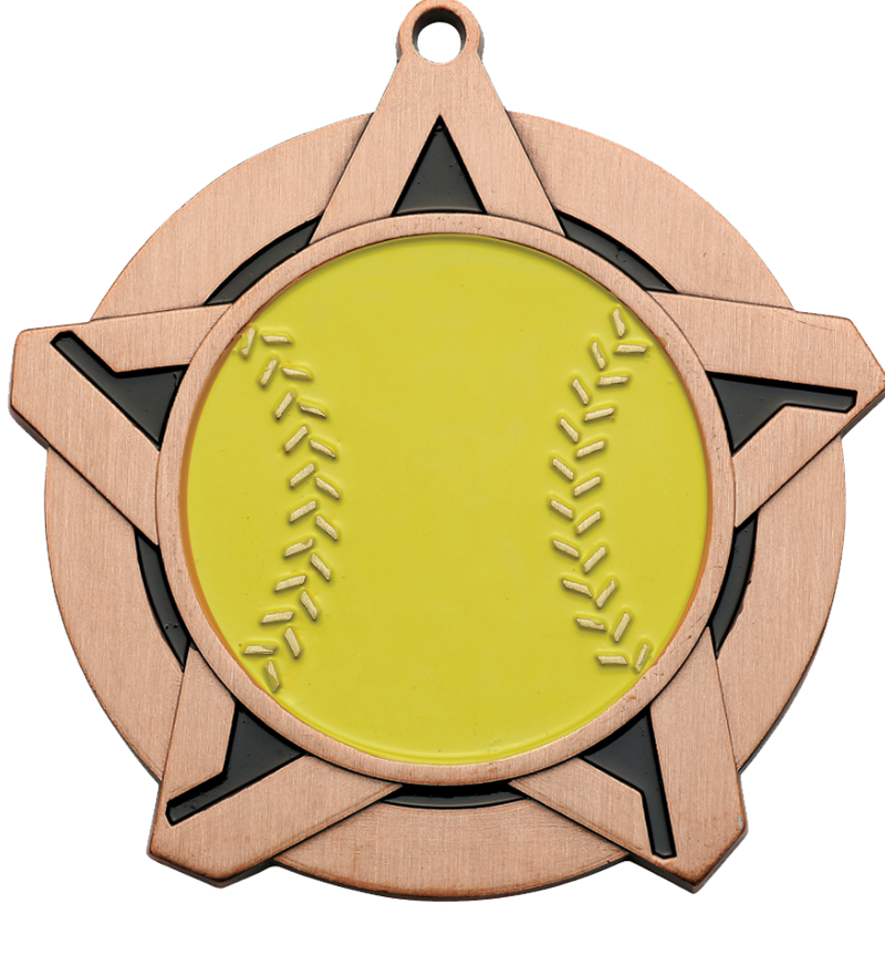 Bronze Super Star Softball Medal