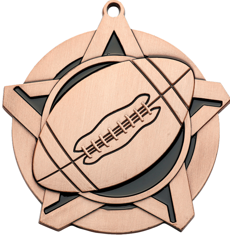 Bronze Super Star Football Medal