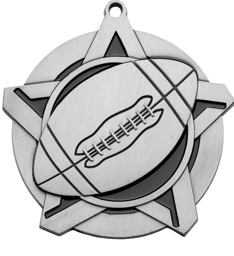 Silver Super Star Football Medal