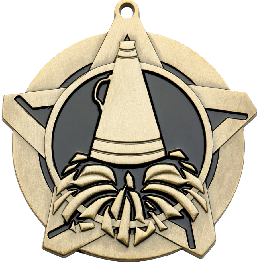 Gold Super Star Cheer Medal