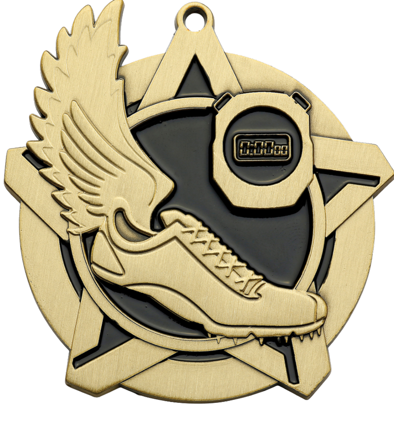 Gold Super Star Track Medal
